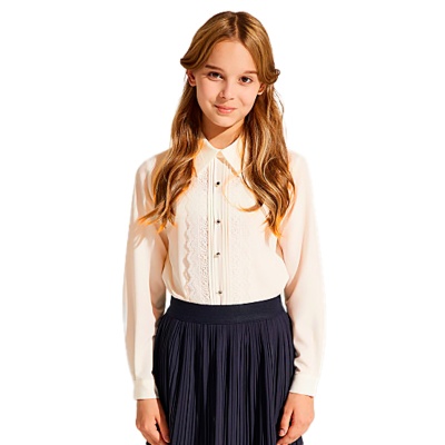 Блузка школьная для девочки Deloras C64300 молочная 1